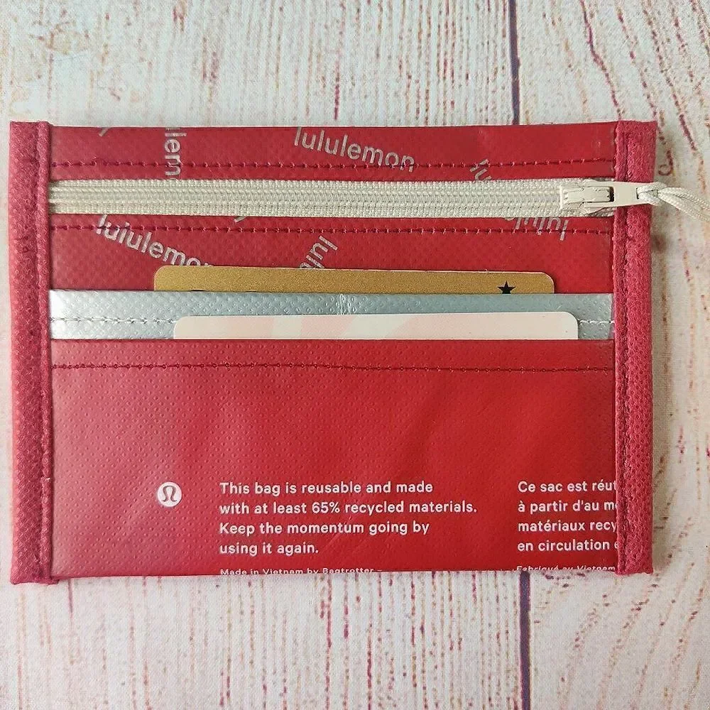 Lululemon handmade credit card ID coin holder A4